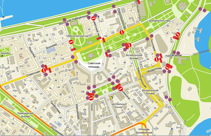 В Масленицу в центре Ярославля ограничат движение: карта перекрытий